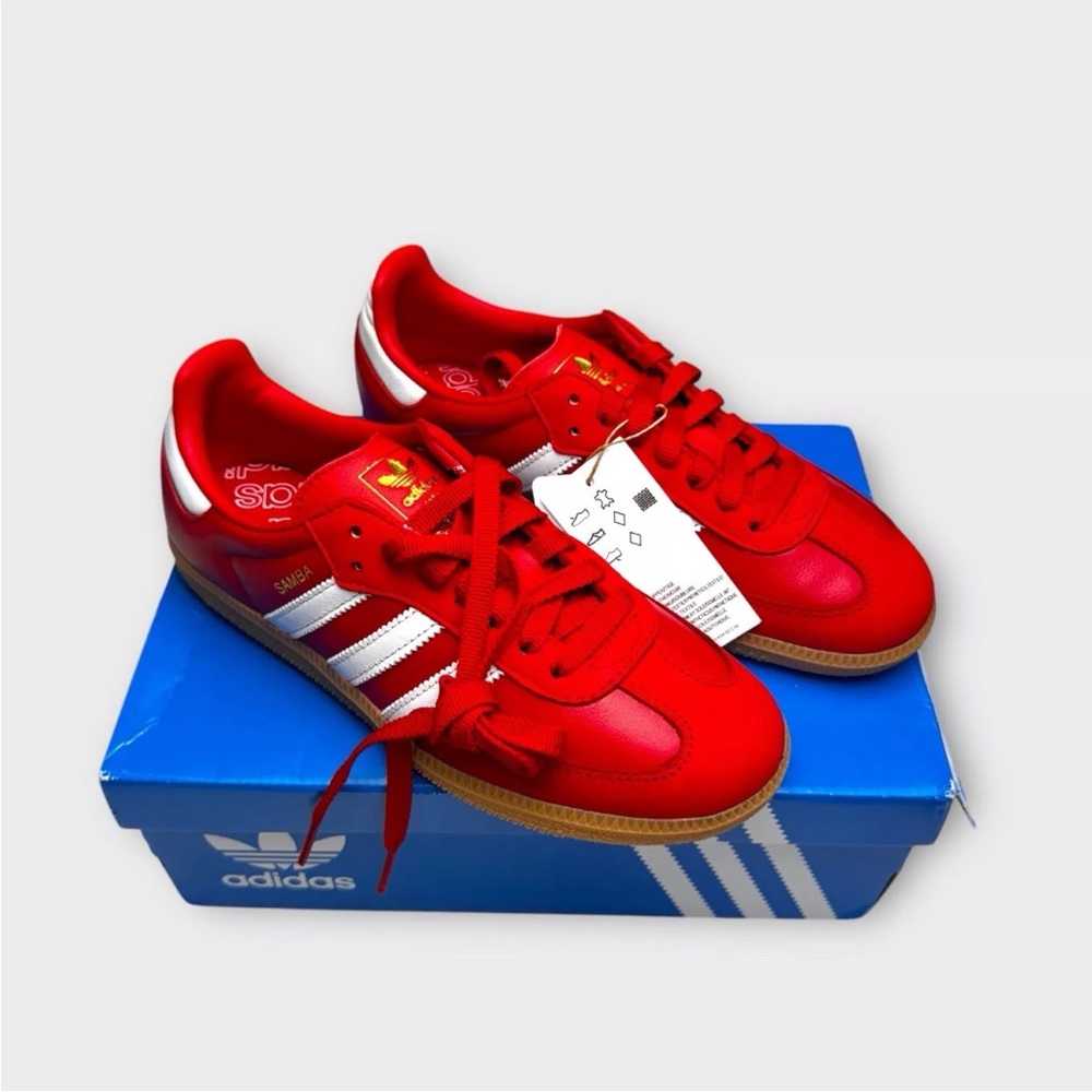 NEW Adidas Originals Samba OG Scarlet White IE6524 Women Size US6 UK4.5 Red - Picture 3 of 15
